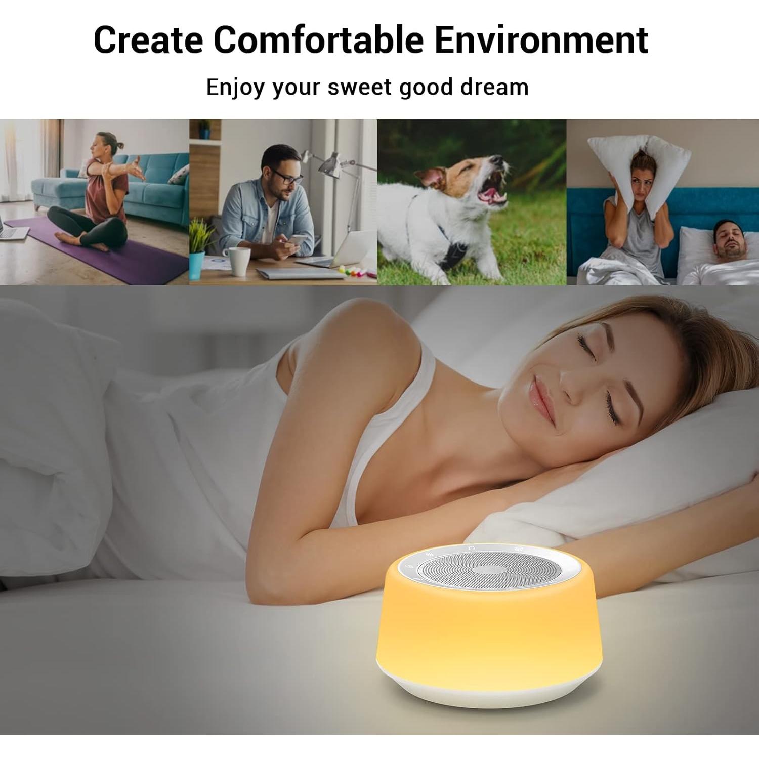 Máquina de Ruido Blanco BGOVERSS TP1 con 30 Sonidos y Luz