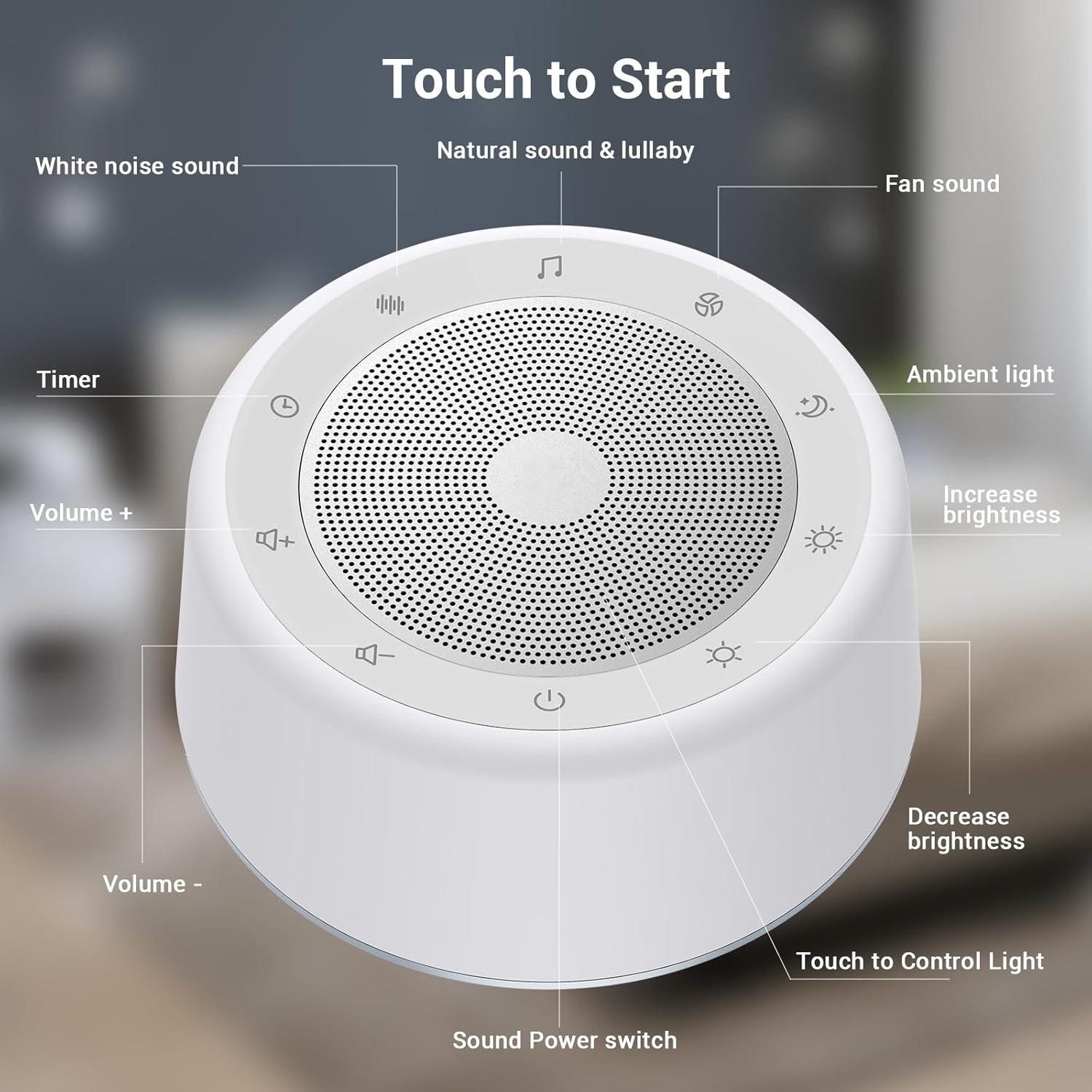 Máquina de Ruido Blanco BGOVERSS TP1 con 30 Sonidos y Luz