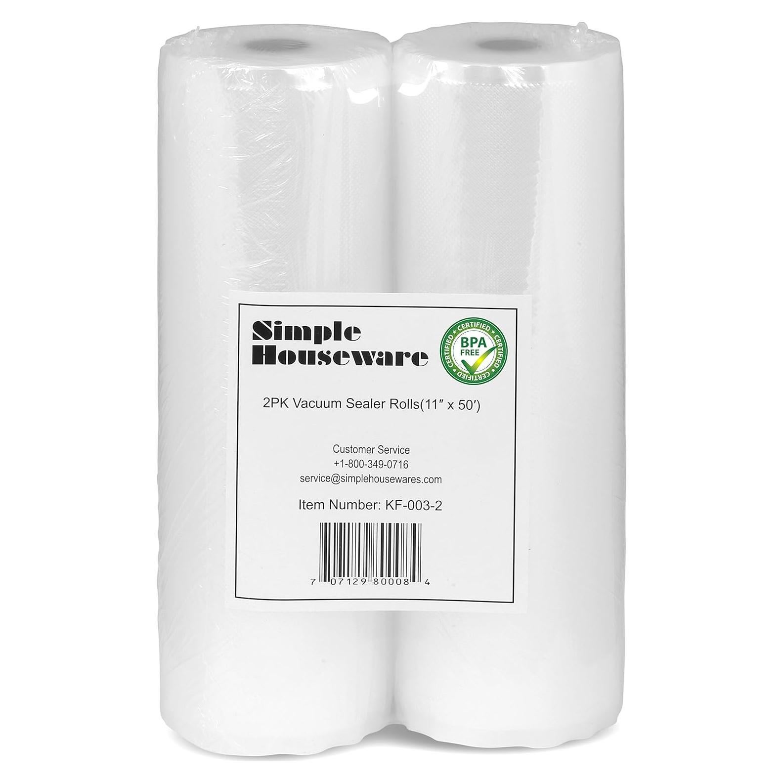 Bolsas de Sellado al Vacío Simple Houseware 27,94 cm x 15,24 m 2-Pack