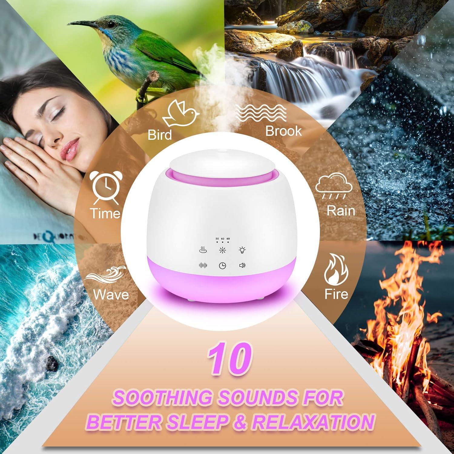 Difusor de Aromaterapia ALVOGIMOR 300ml con Ruido Blanco