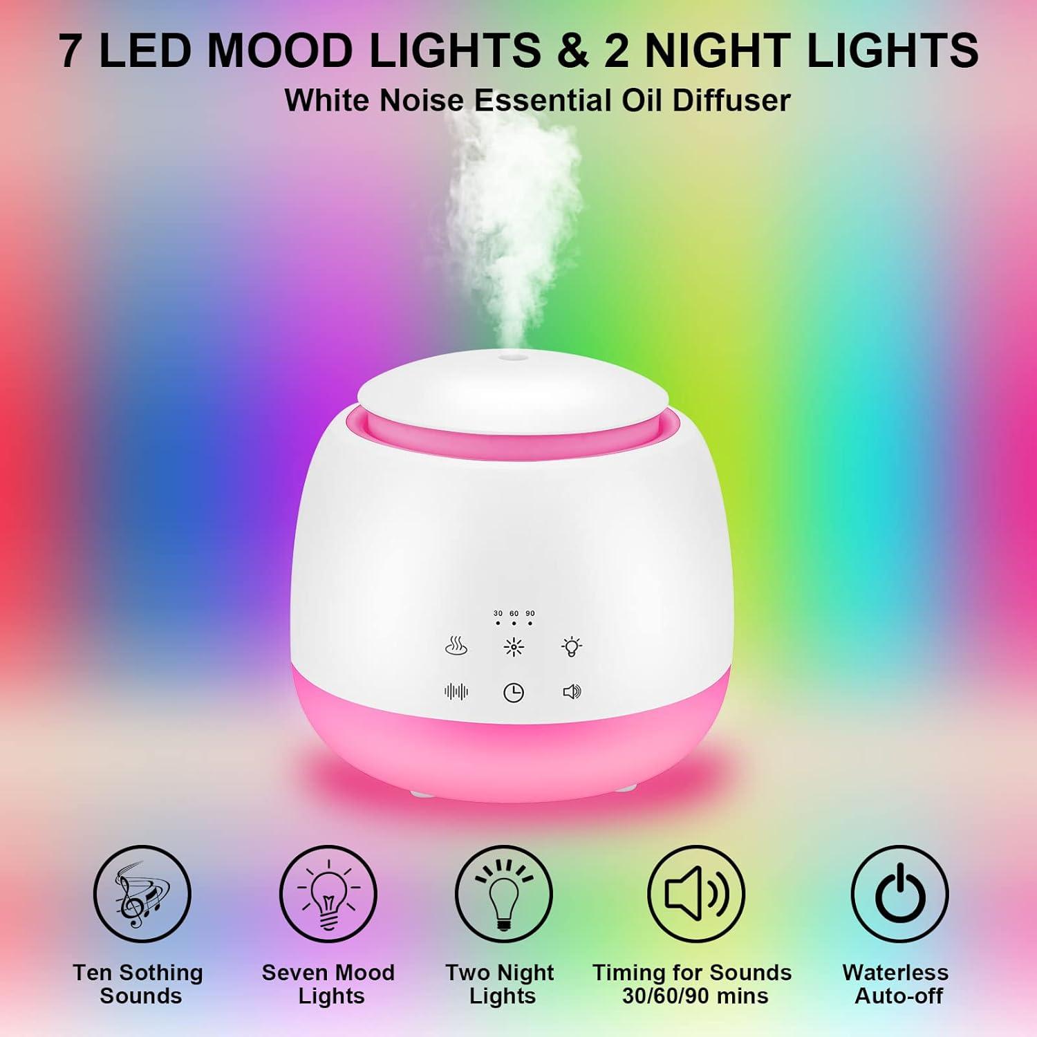 Difusor de Aromaterapia ALVOGIMOR 300ml con Ruido Blanco