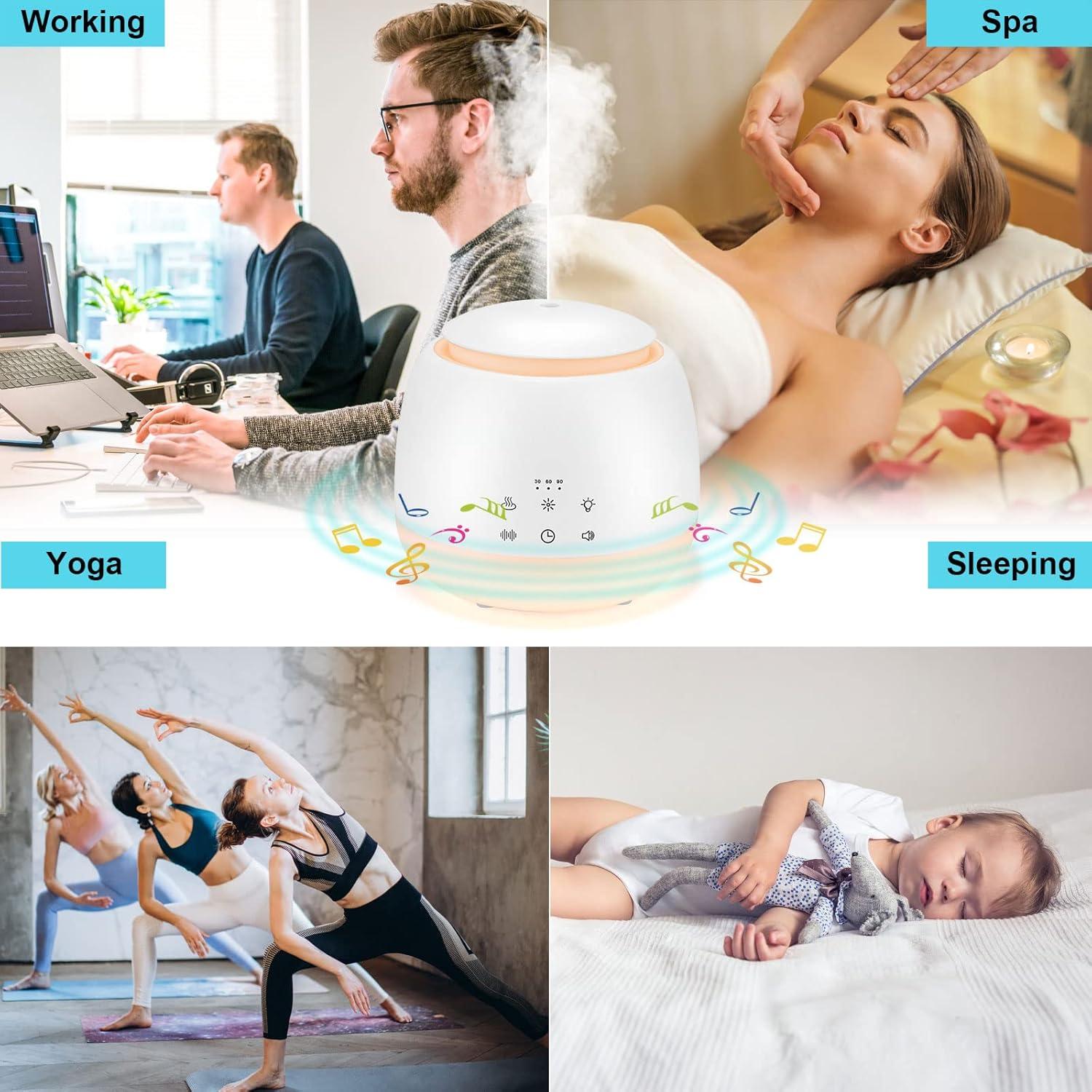 Difusor de Aromaterapia ALVOGIMOR 300ml con Ruido Blanco