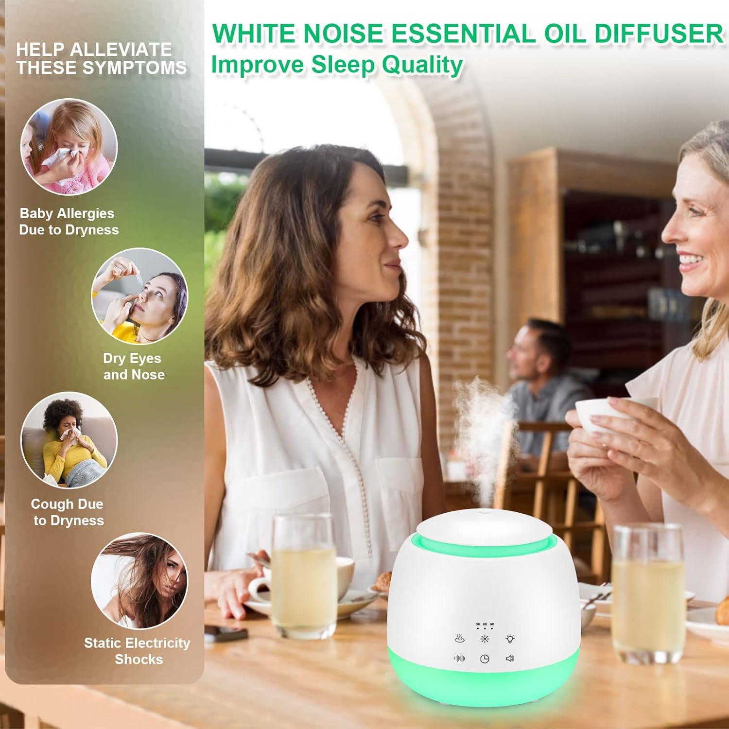 Difusor de Aromaterapia ALVOGIMOR 300ml con Ruido Blanco