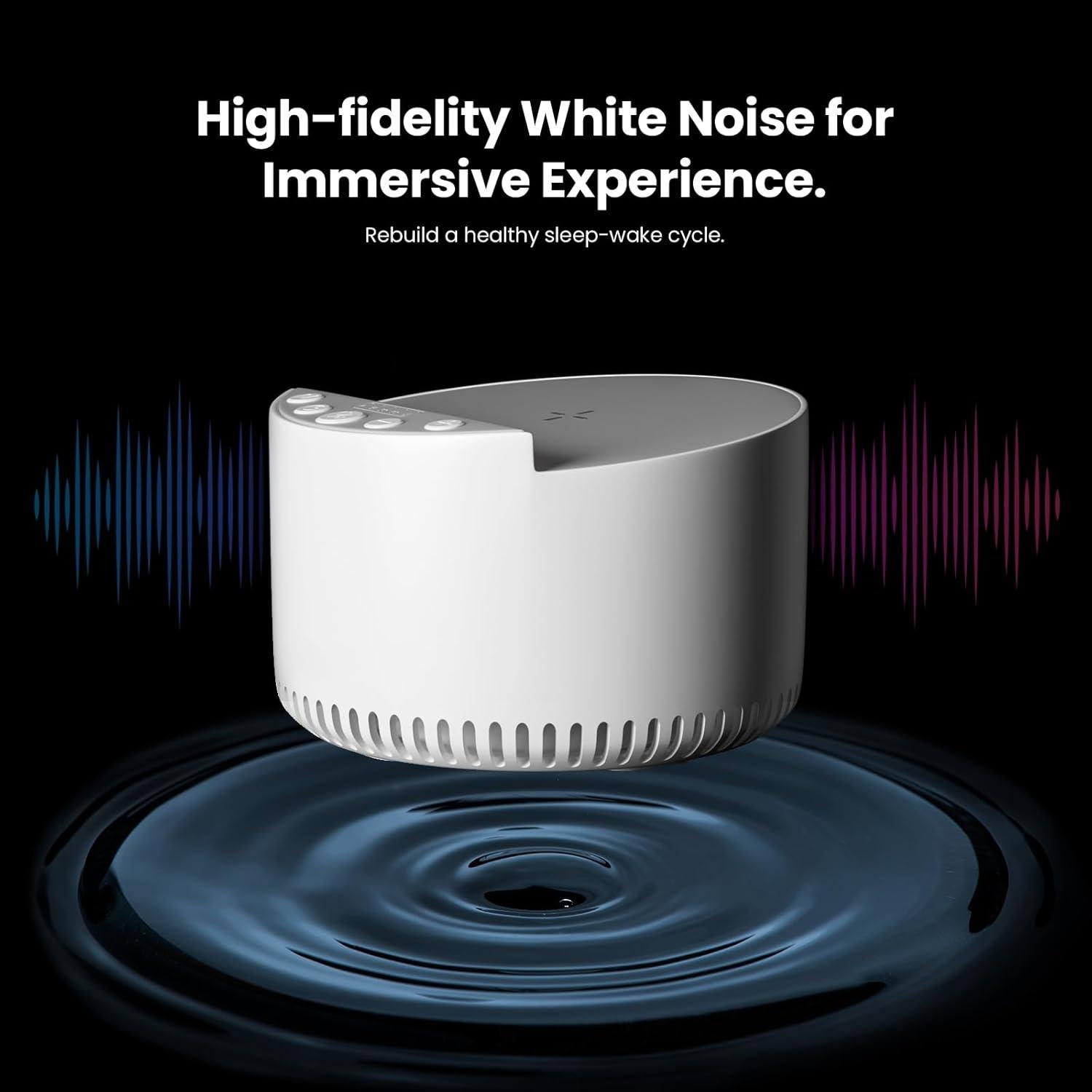 YIERSHIH Classic Bluetooth Speaker, Wireless Charging. The Original White Noise Sound Machine, Sleep Therapy for Adults & Baby, Noise Cancelling for Office Privacy & Meditation(White)