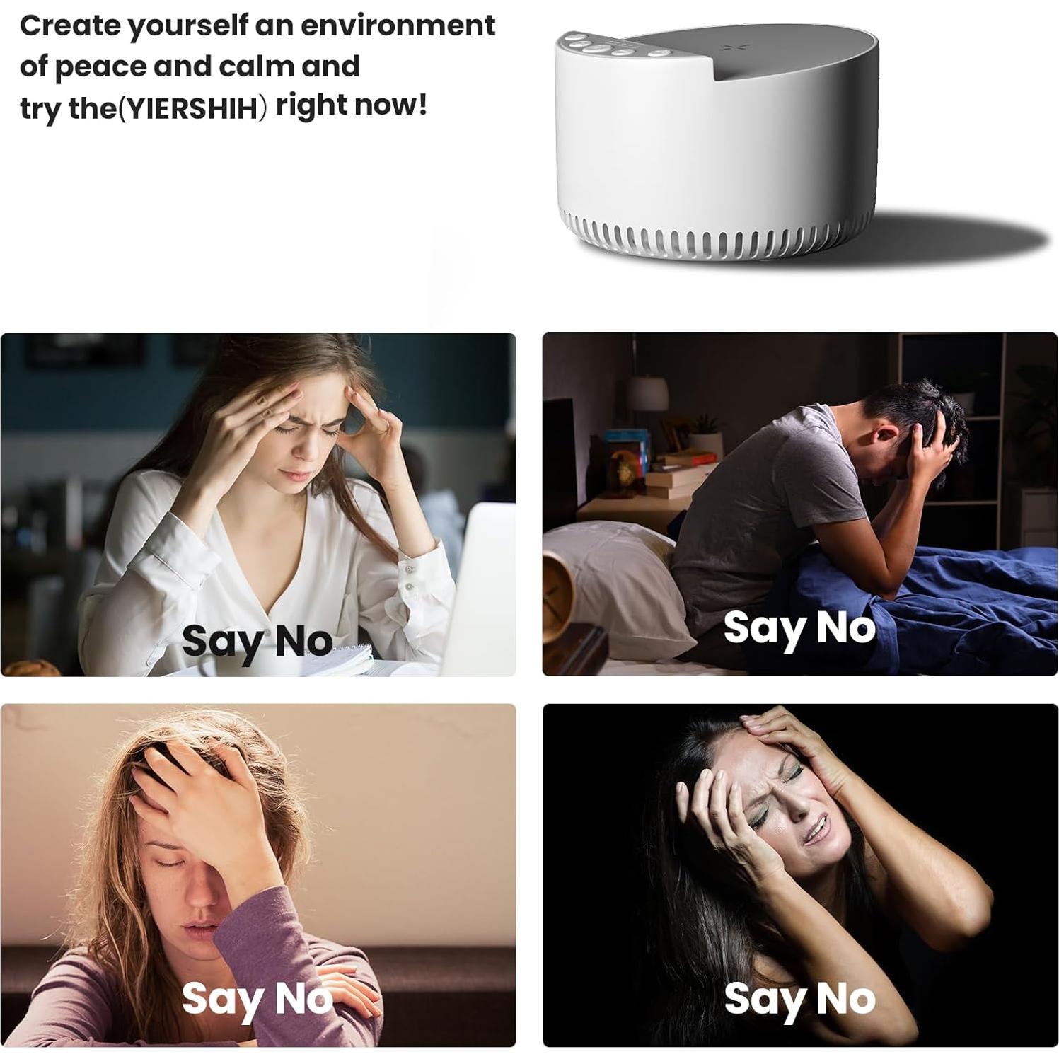 YIERSHIH Classic Bluetooth Speaker, Wireless Charging. The Original White Noise Sound Machine, Sleep Therapy for Adults & Baby, Noise Cancelling for Office Privacy & Meditation(White)