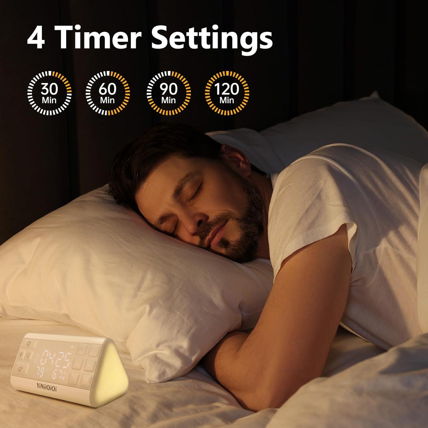 Máquina de Ruido Blanco YiNiiOiOi con Reloj Despertador