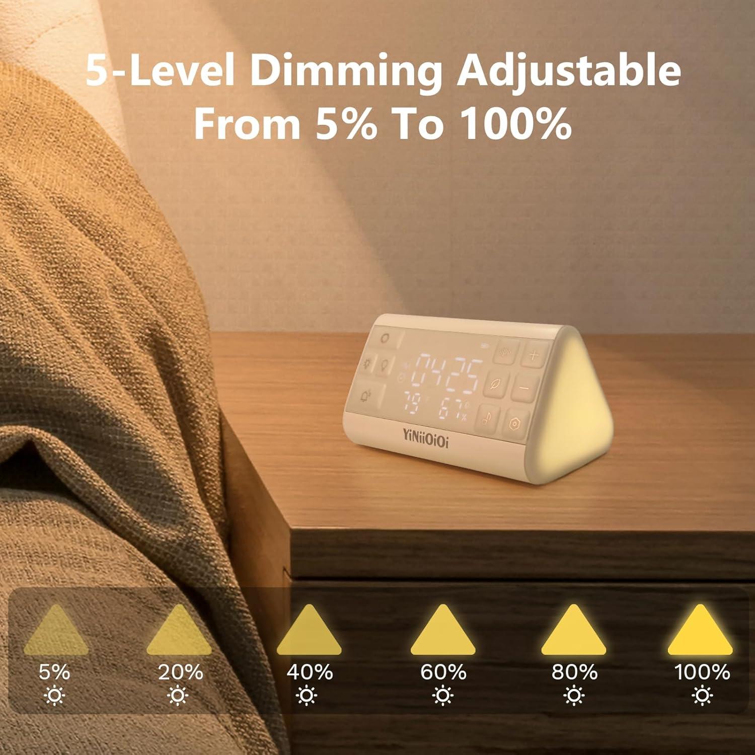 Máquina de Ruido Blanco YiNiiOiOi con Reloj Despertador