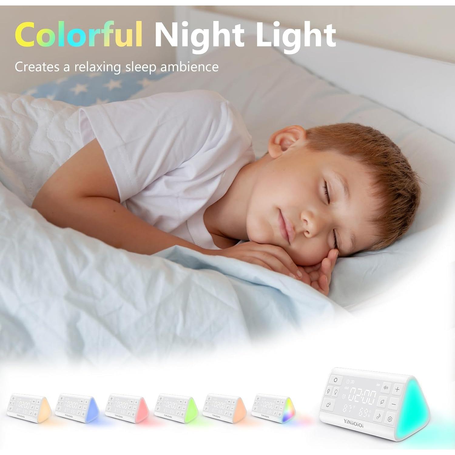 Máquina de Ruido Blanco YiNiiOiOi con Reloj Despertador