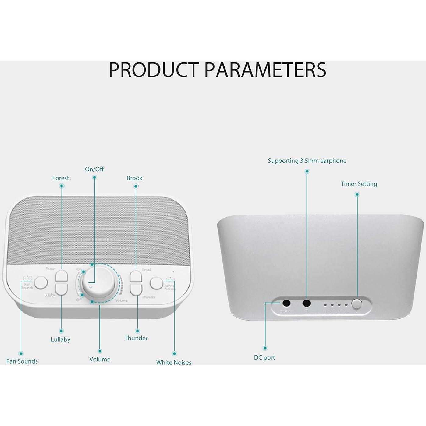 Máquina de Sonido Ruido Blanco Riptunes SM128 28 Sonidos
