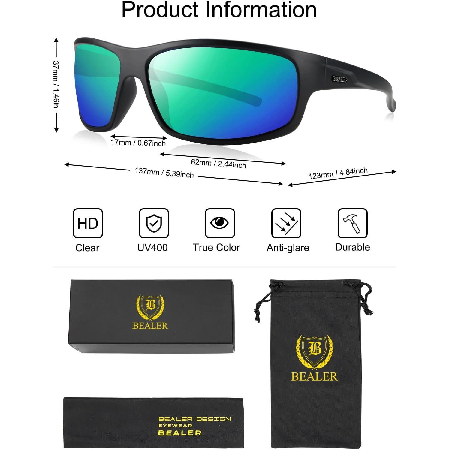 Gafas de Sol Deportivas BEALER Marco TR90 UV 62mm