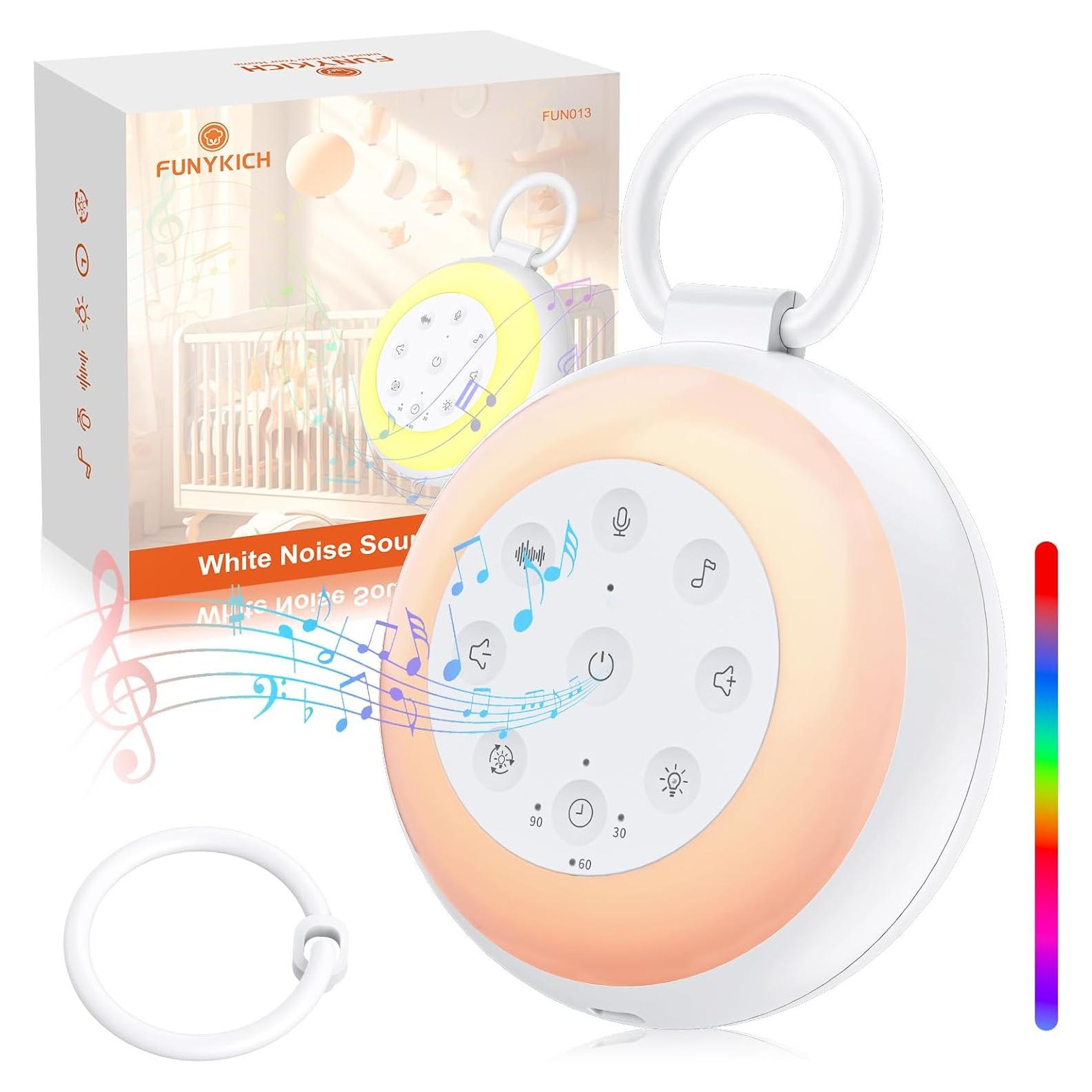 Máquina de Sonido Portátil FUNYKICH con Luz Nocturna 24 Sonidos