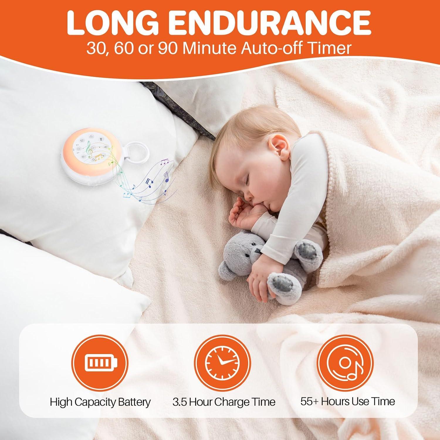 Máquina de Sonido Portátil FUNYKICH con Luz Nocturna 24 Sonidos