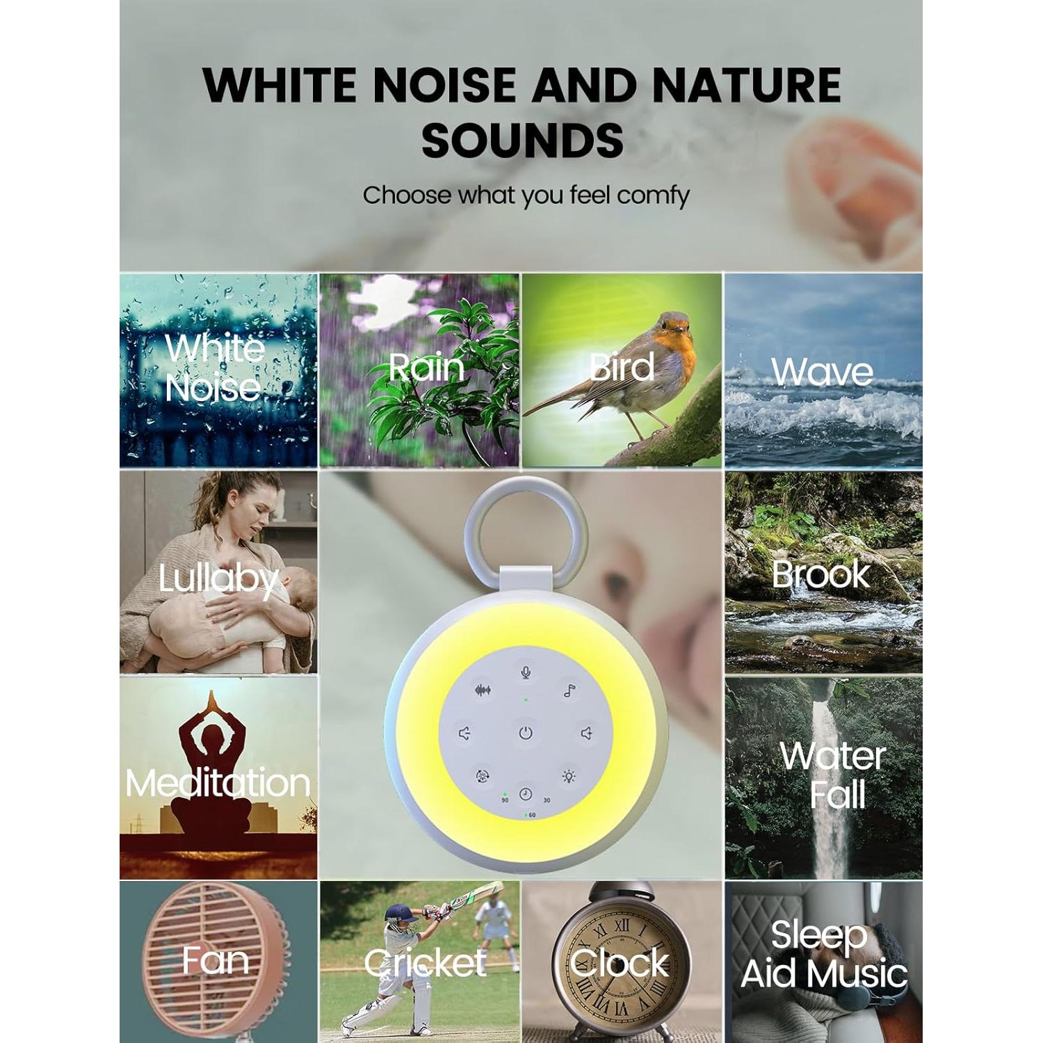 Máquina de Ruido Blanco Vaydeer SA18 con Grabación y Bluetooth