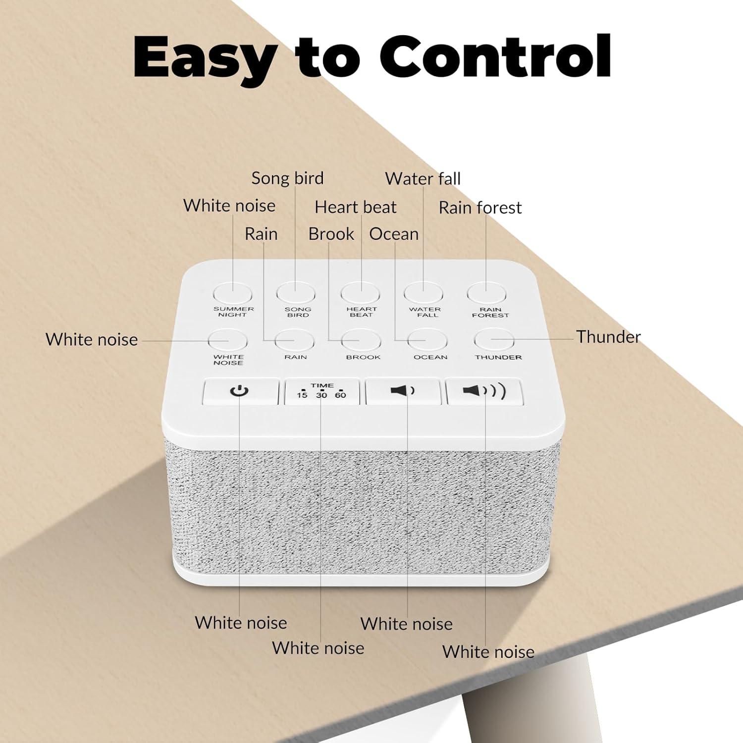 Máquina de Sonido Blanco HONGUT 10 Sonidos Naturales