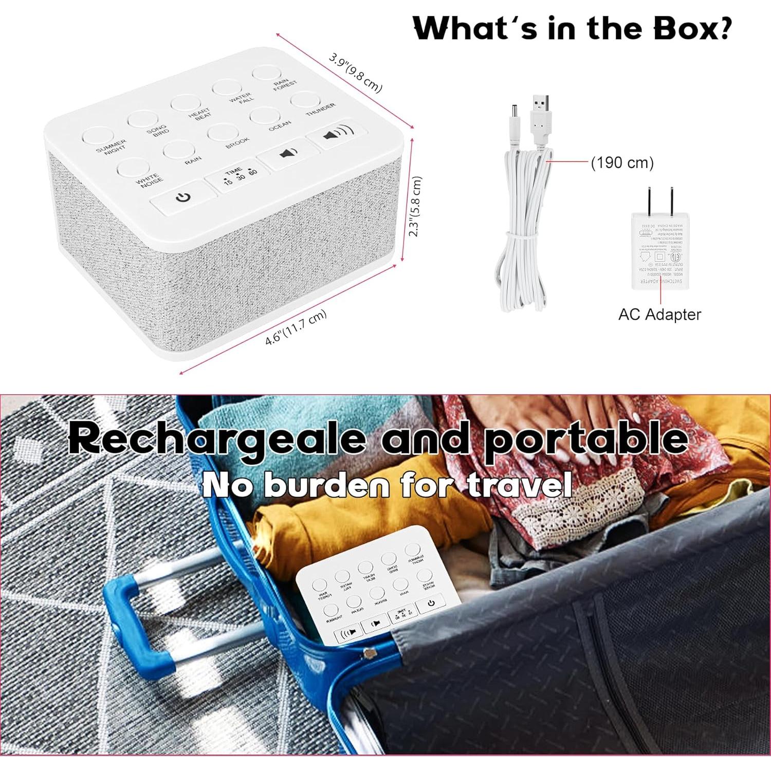 Máquina de Sonido Blanco HONGUT 10 Sonidos Naturales