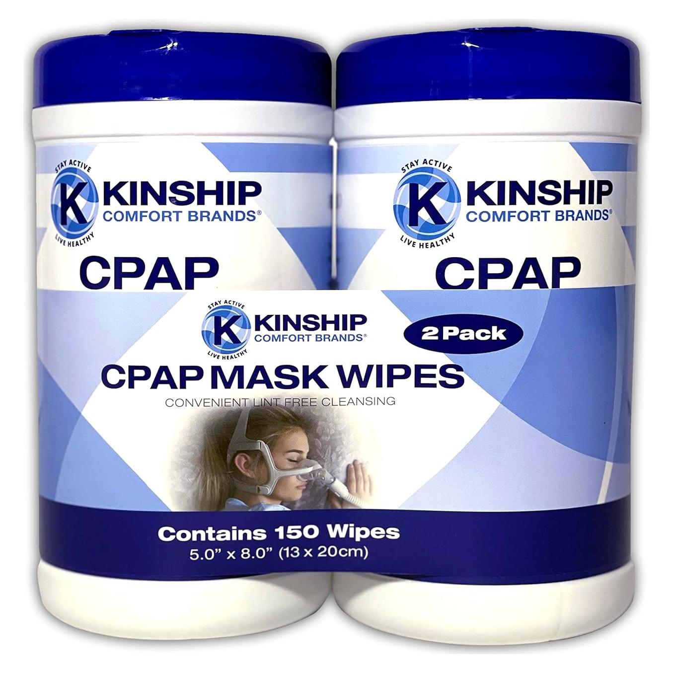 Toallitas de limpieza CPAP Kinship - 150 unidades sin fragancia