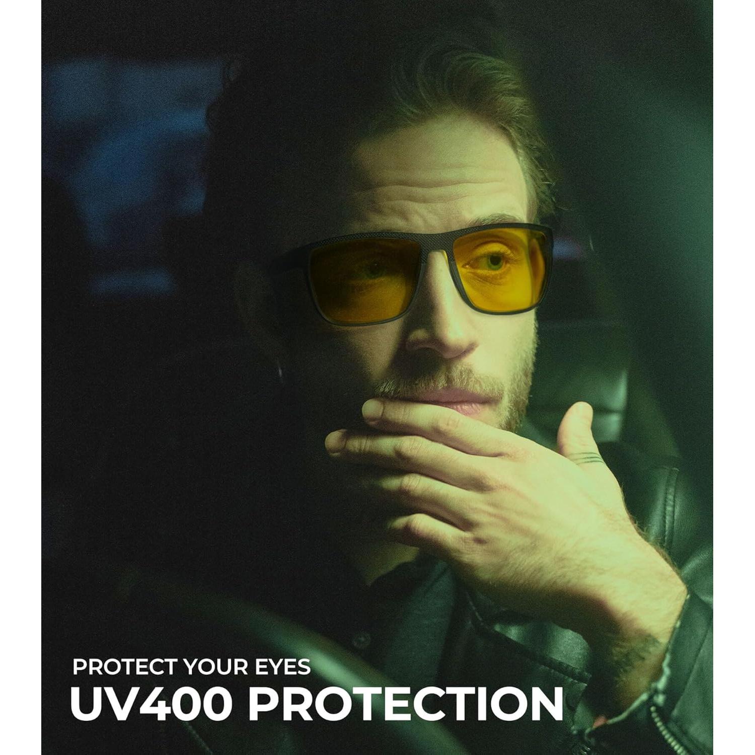 Gafas de sol KALIYADI visión nocturna UV para hombres 3 piezas