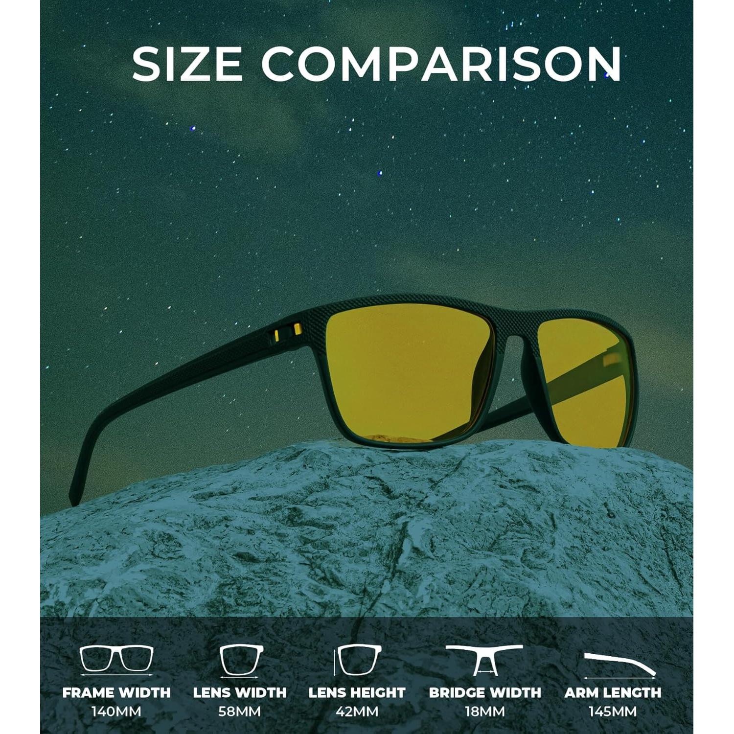 Gafas de sol KALIYADI visión nocturna UV para hombres 3 piezas