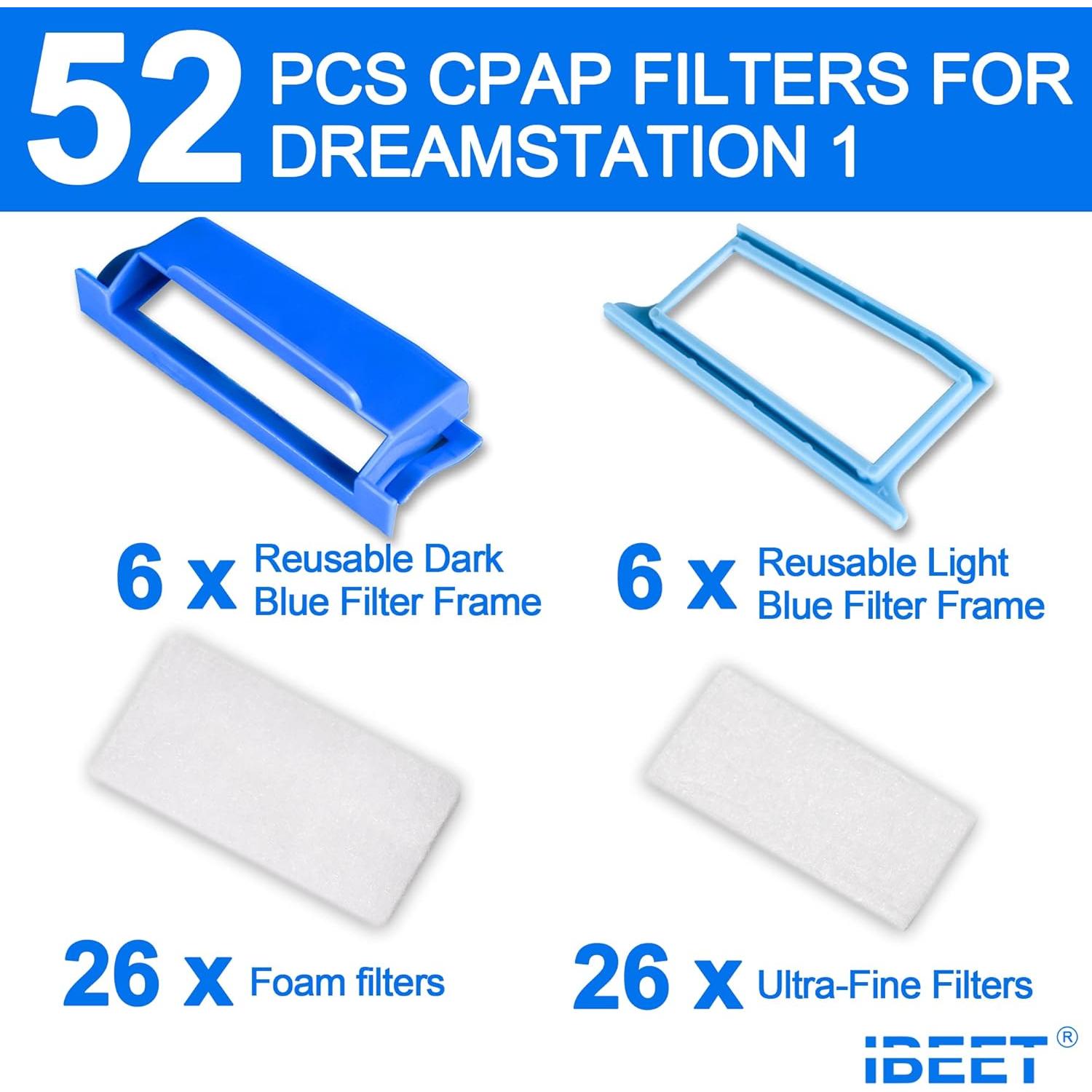 52 Filtros IBEET para DreamStation 1 - Ultra Finos y Espuma
