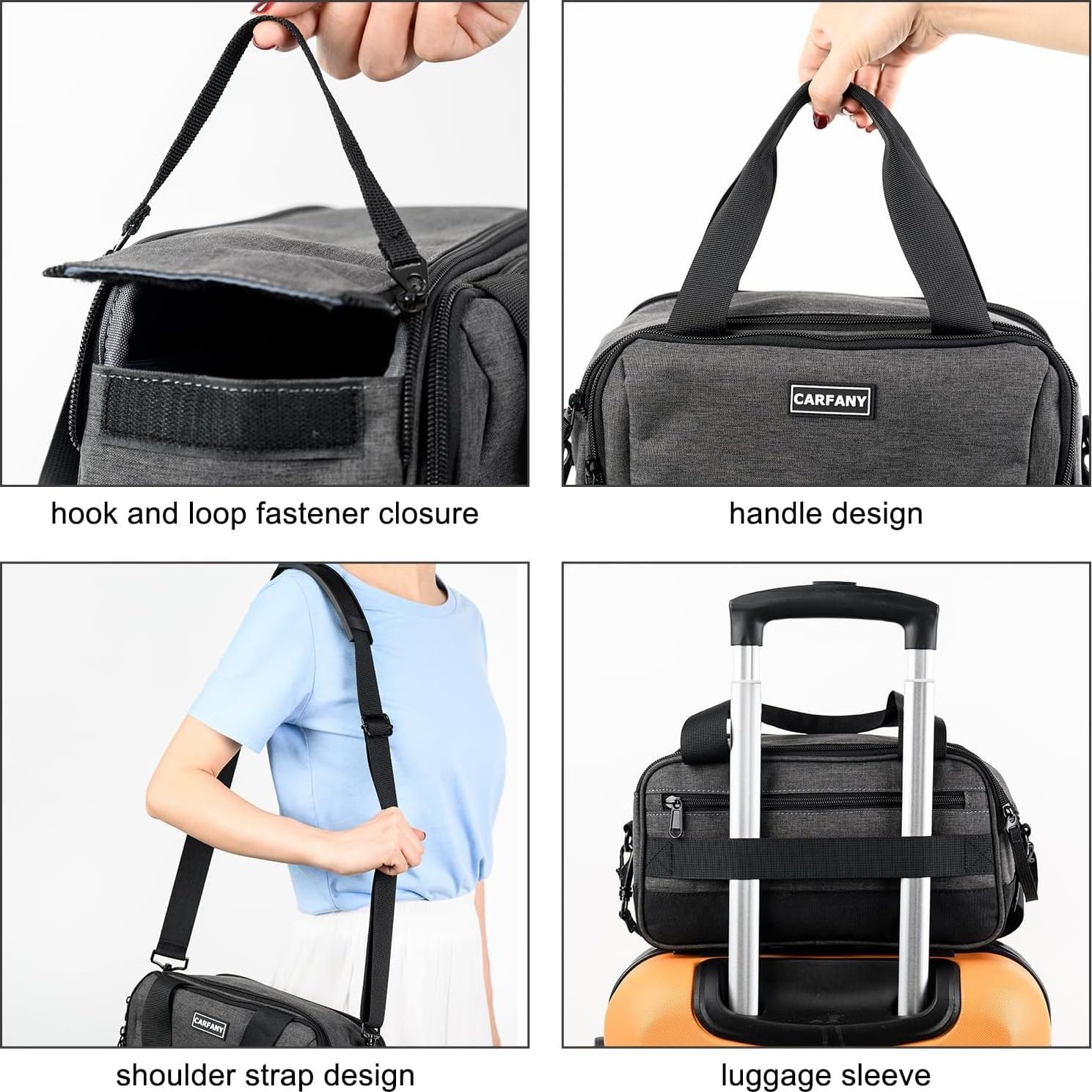 CPAP Bag For Travel Compatible With Resmed Airmini,Portable CPAP Machine And Accessories Case,Carry Organizer With Luggage Strip