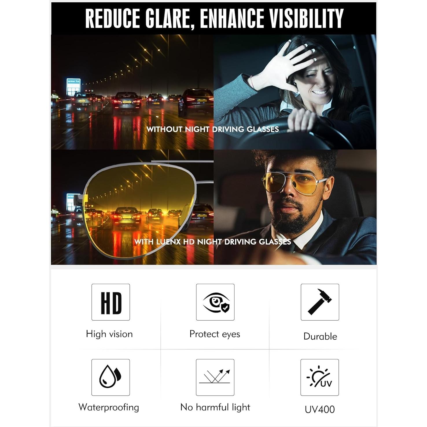 Gafas de sol LUENX Aviador Polarizadas UV400 - Amarillo