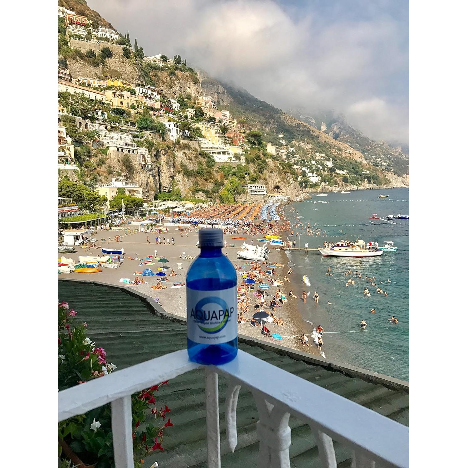 Agua CPAP Destilada por Vapor Aquapap 12 Onzas - 8 Botellas