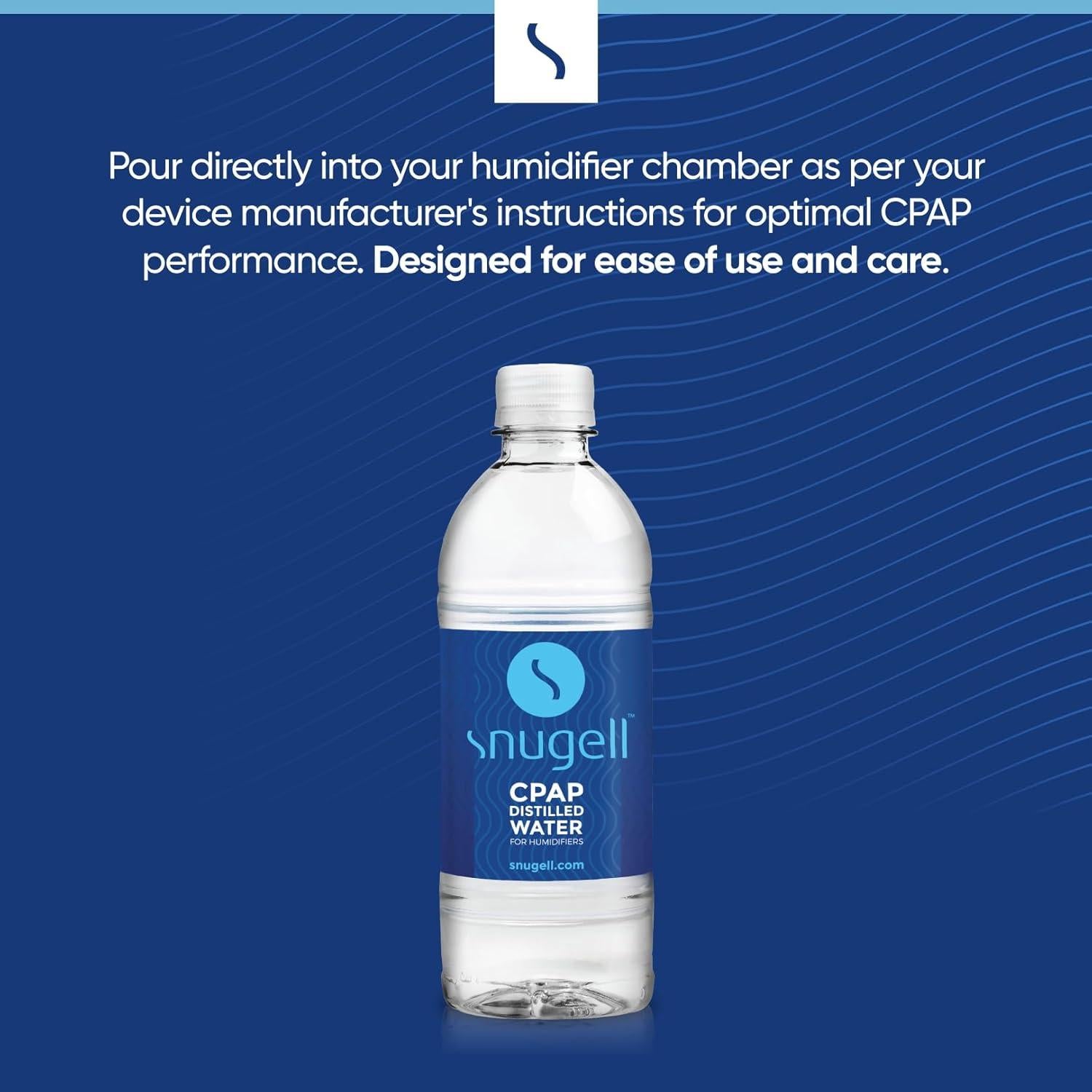 Agua Destilada Snugell para CPAP - Paquete de 12 Botellas 500ml