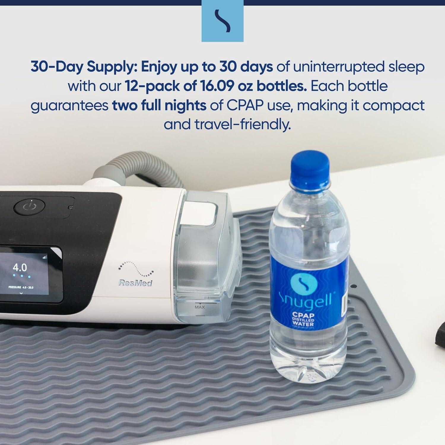 Agua Destilada Snugell para CPAP - Paquete de 12 Botellas 500ml