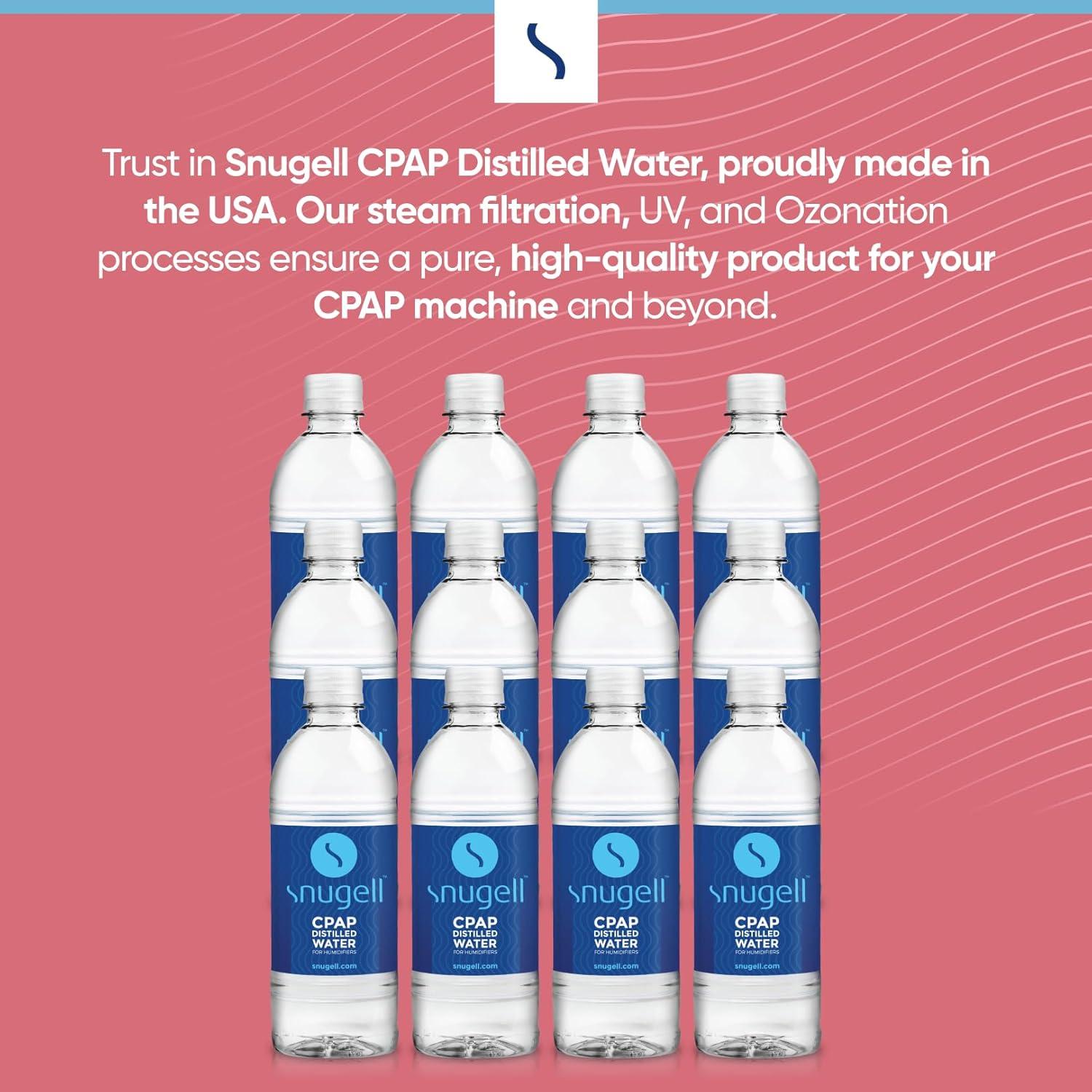 Agua Destilada Snugell para CPAP - Paquete de 12 Botellas 500ml