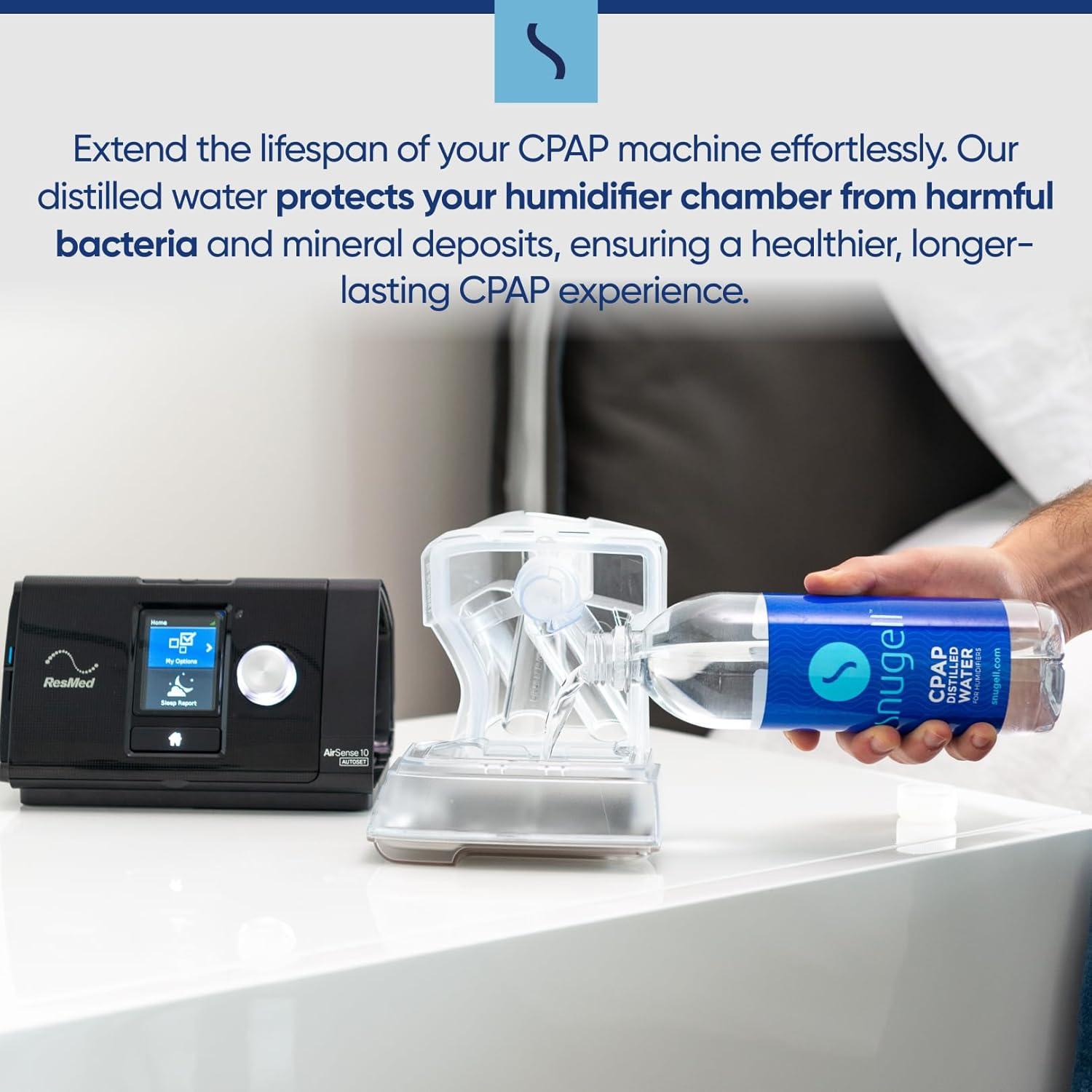 Agua Destilada Snugell para CPAP - Paquete de 12 Botellas 500ml