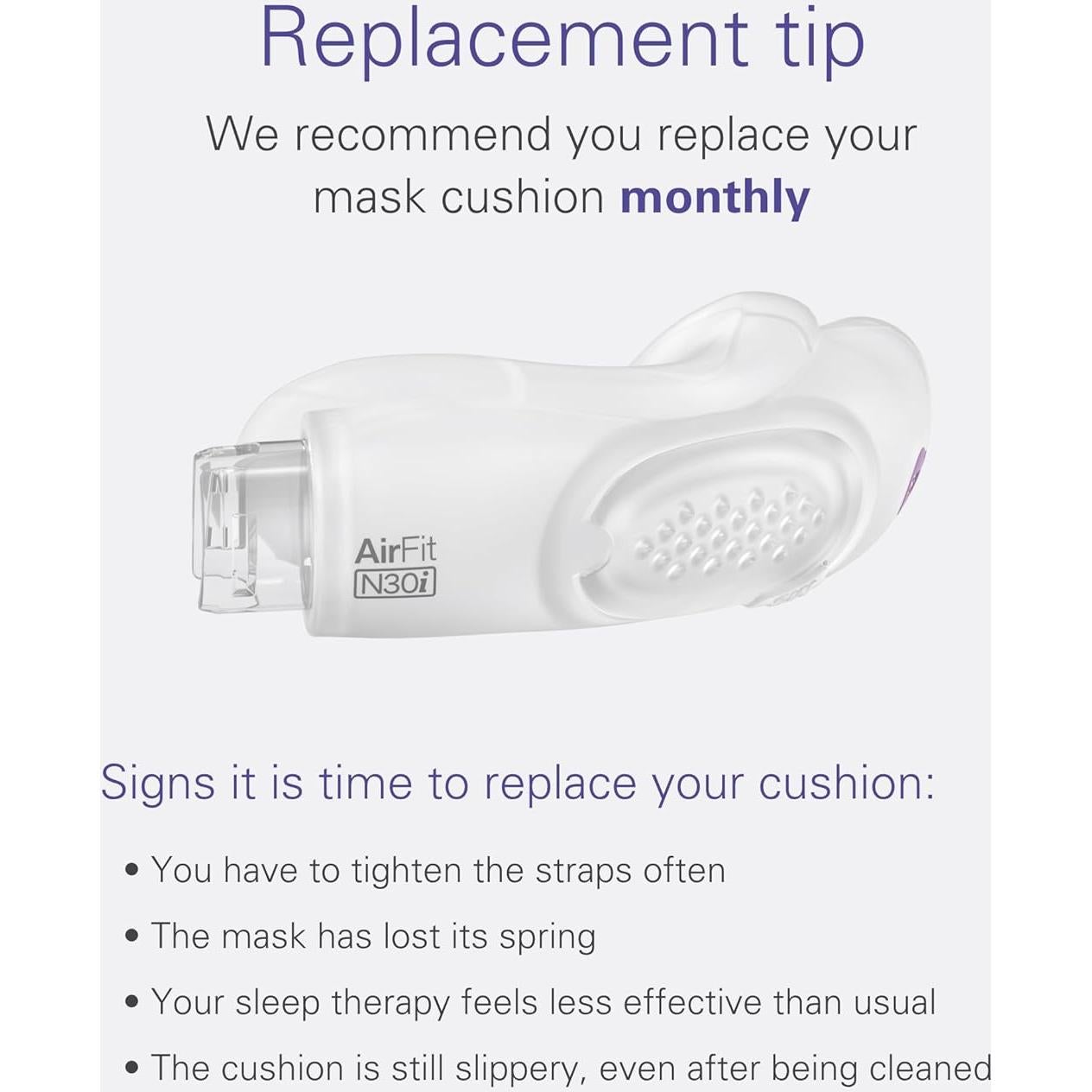 Almohadilla Nasal CPAP ResMed AirFit N30i Mediana Silicona