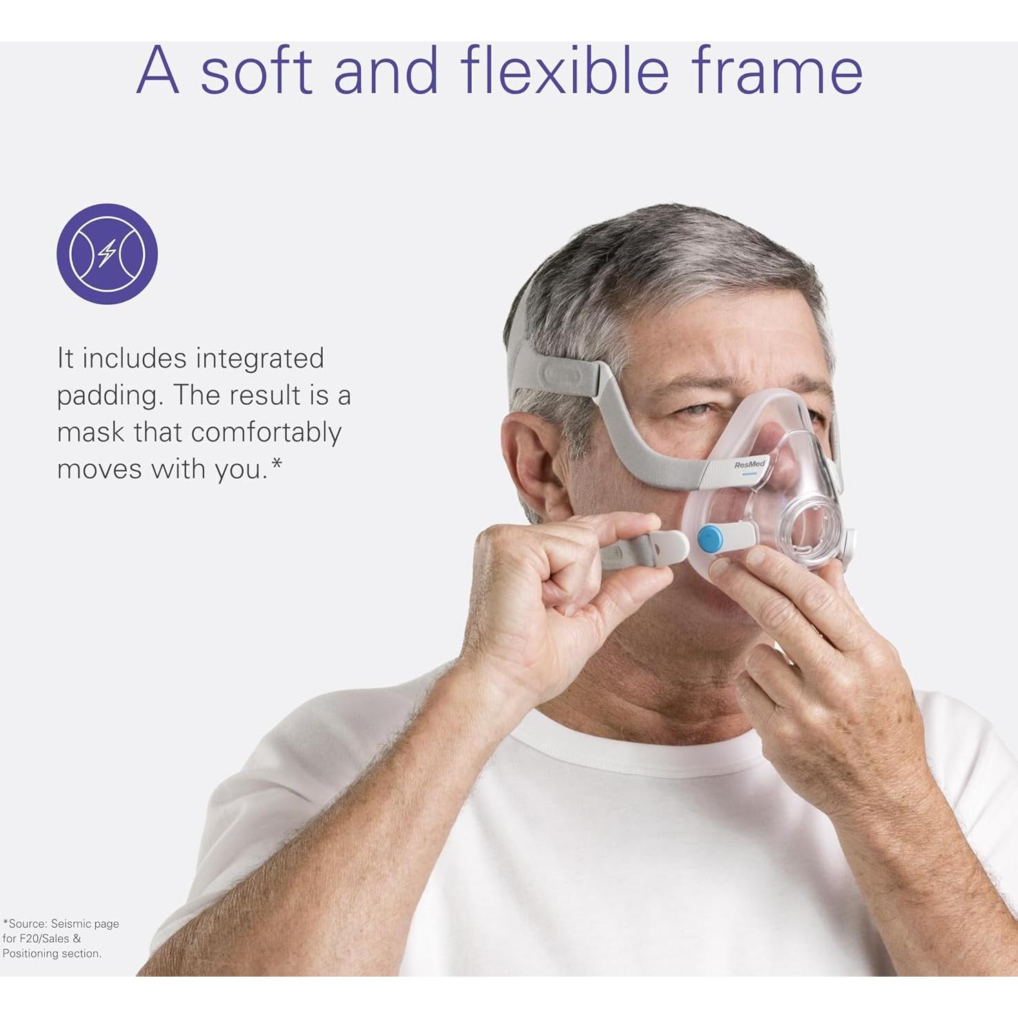 Correa de Reemplazo CPAP ResMed AirFit F20 - Grande, Azul