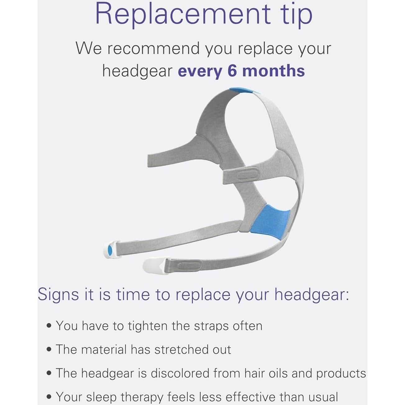 Correa de Reemplazo CPAP ResMed AirFit F20 - Grande, Azul