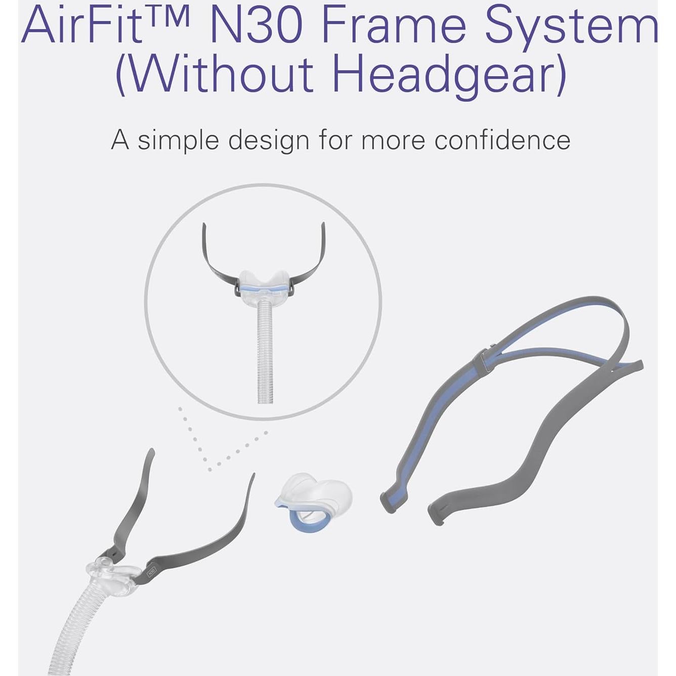 Marco de Máscara Nasal CPAP ResMed AirFit N30 - Mediana