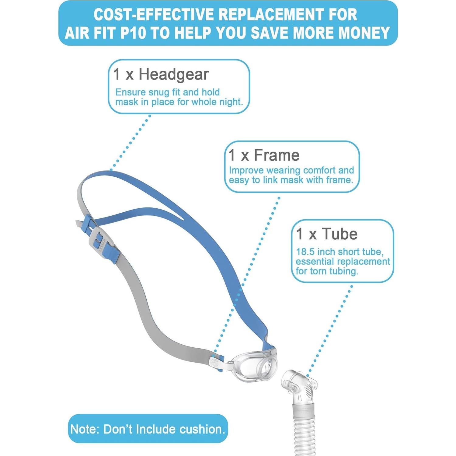 Juego de Reemplazo Everness P10 - Cabezal, Marco, Tubo y Clips