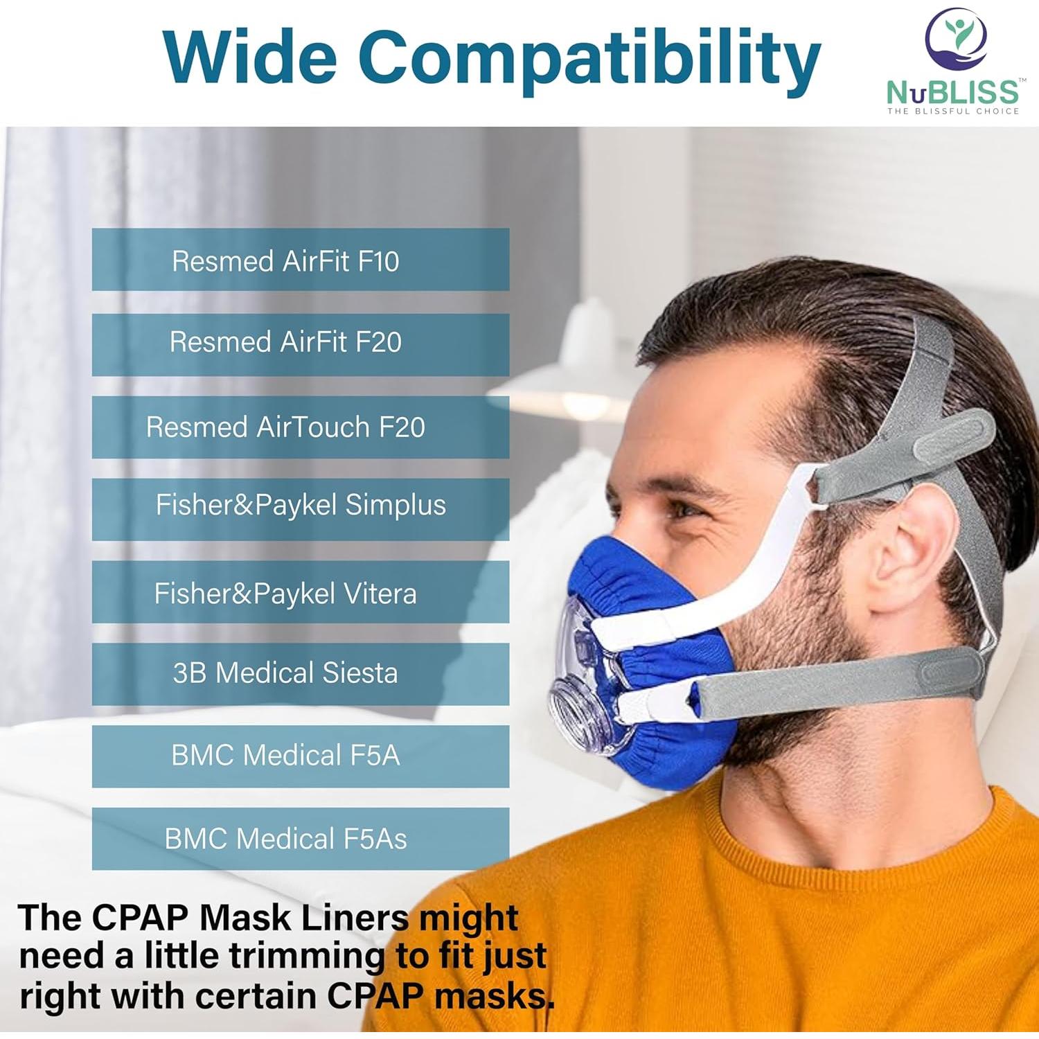 Forros de Máscara CPAP NuBliss - Paquete de 4 Lavables