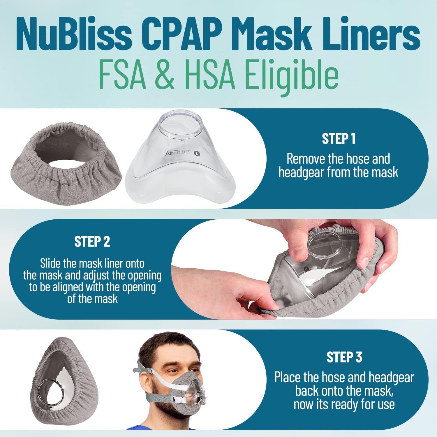 Forros de Máscara CPAP NuBliss - Paquete de 4 Lavables