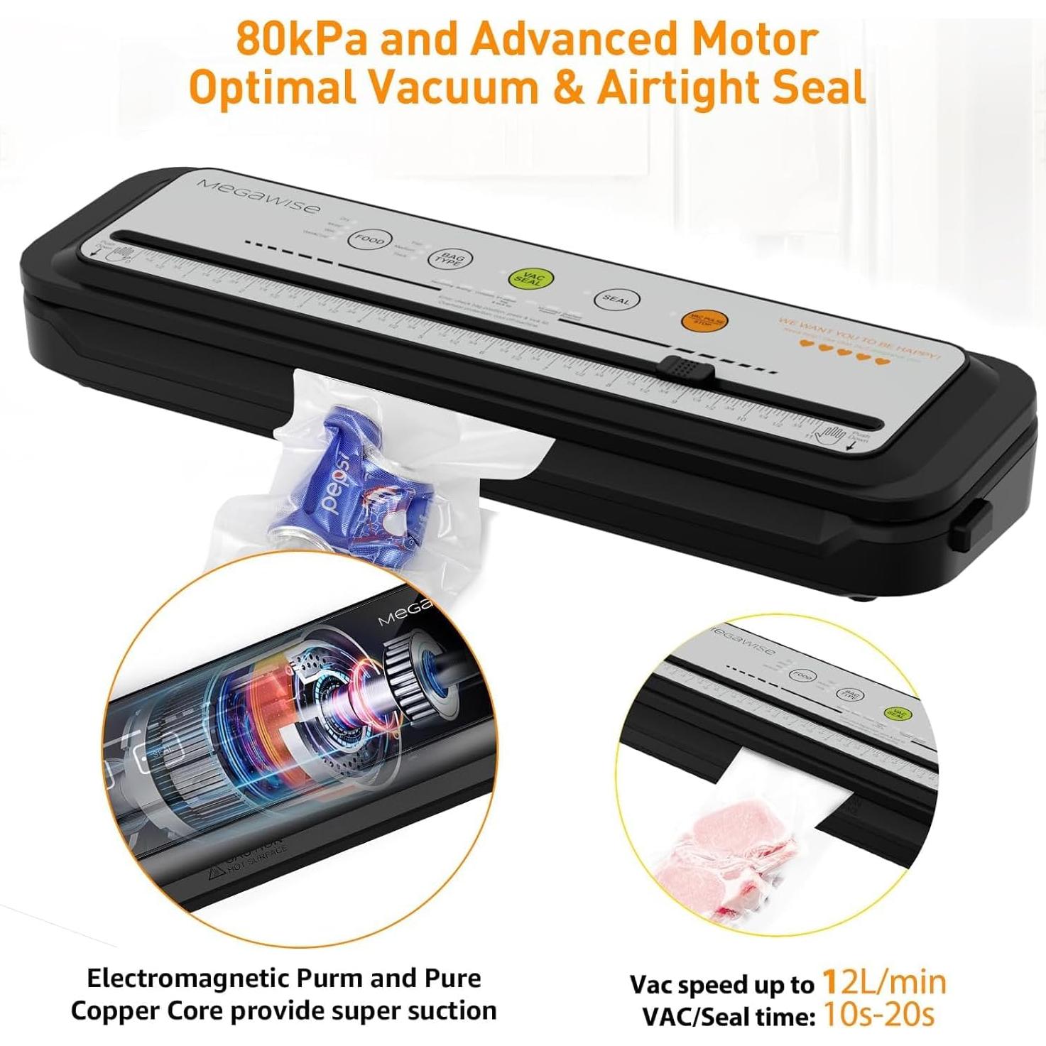 Máquina Selladora al Vacío MEGAWISE VS6621 Automática Gris