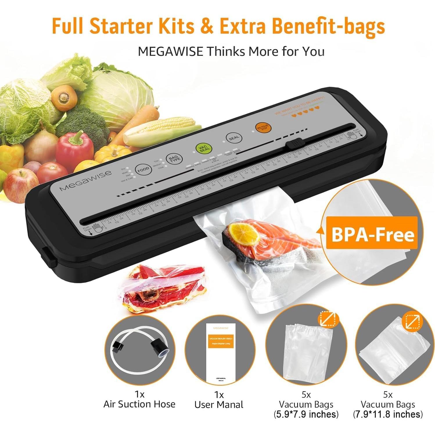 Máquina Selladora al Vacío MEGAWISE VS6621 Automática Gris