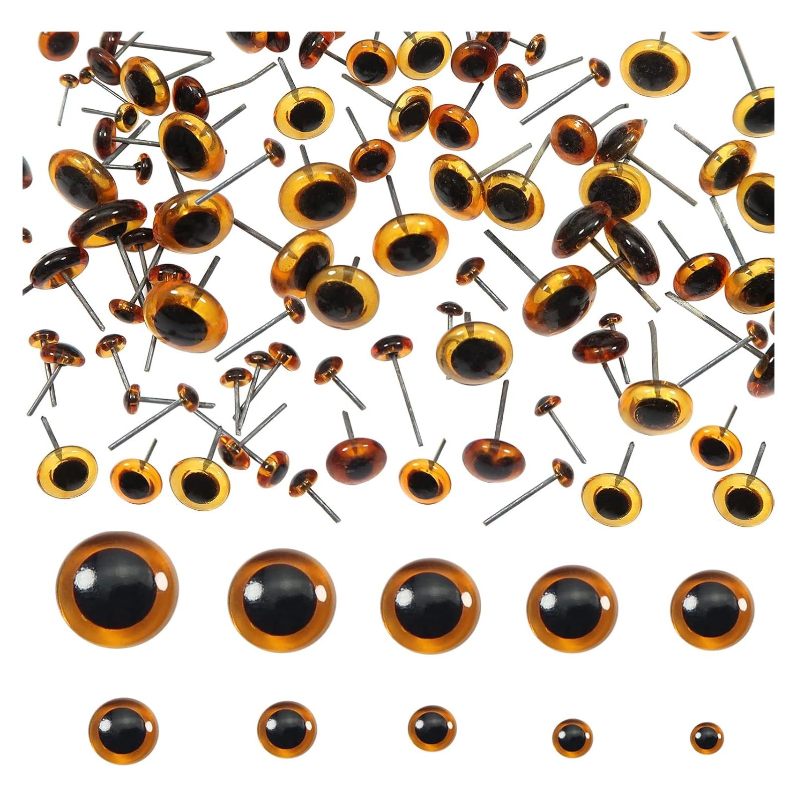 Ojos de Vidrio Marrón Oscuro TOAOB 100pcs 3mm a 12mm