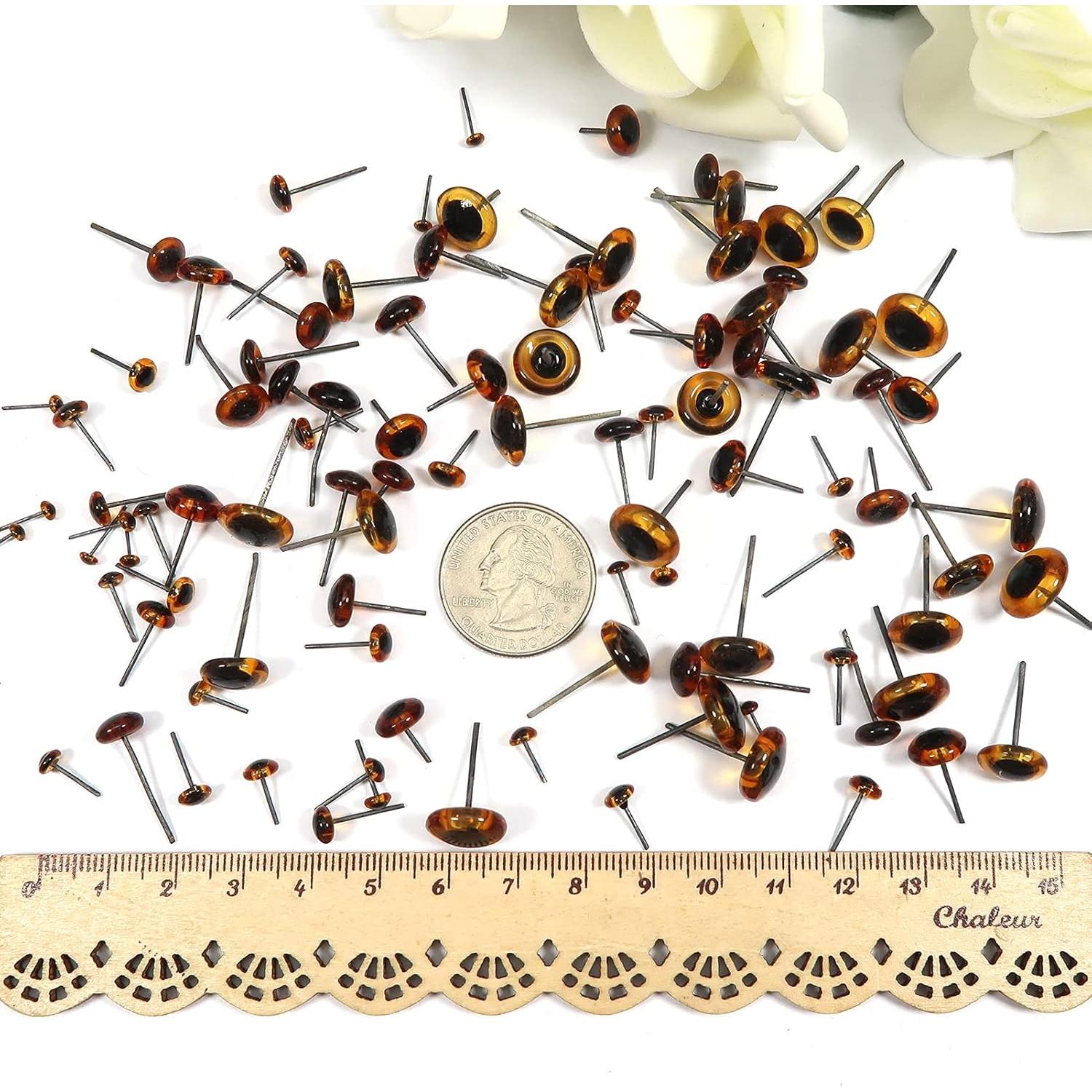 Ojos de Vidrio Marrón Oscuro TOAOB 100pcs 3mm a 12mm