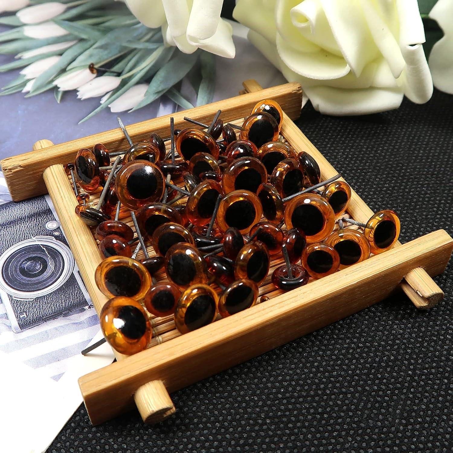 Ojos de Vidrio Marrón Oscuro TOAOB 100pcs 3mm a 12mm