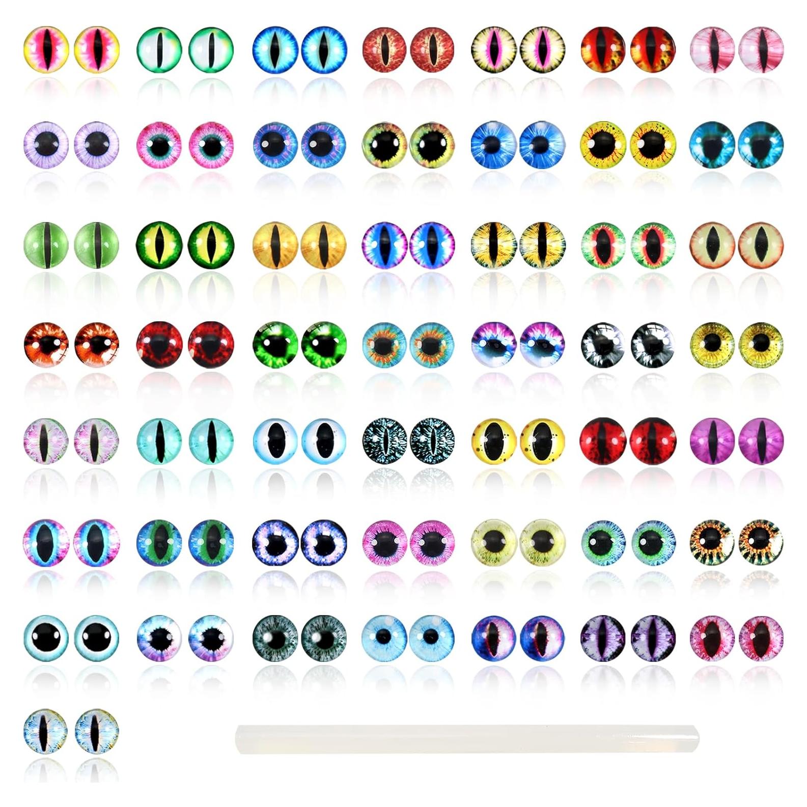 Ojos de Dragón de Vidrio TOAOB 100pcs 8mm Manualidades DIY
