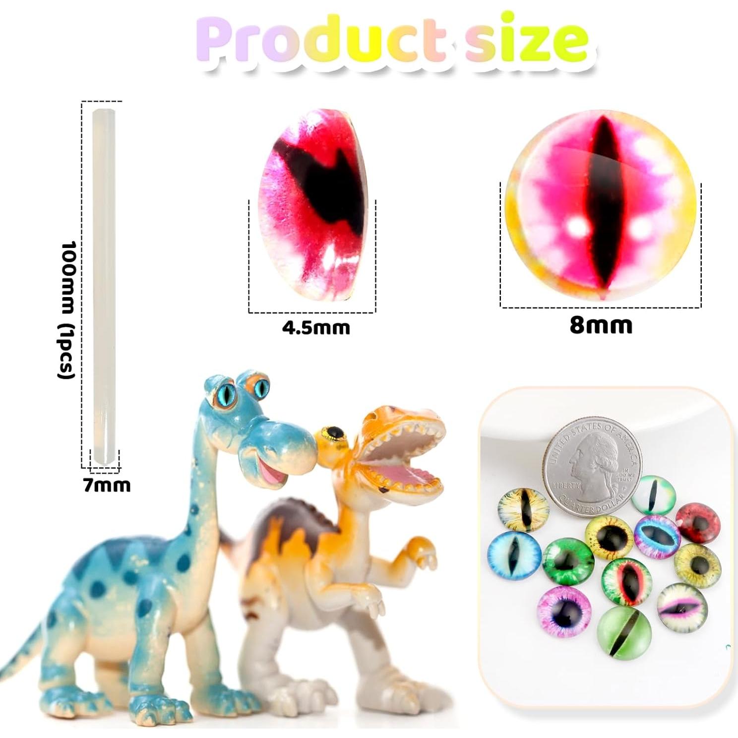 Ojos de Dragón de Vidrio TOAOB 100pcs 8mm Manualidades DIY