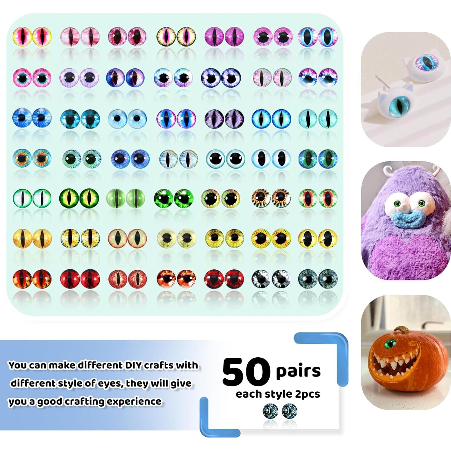 Ojos de Dragón de Vidrio TOAOB 100pcs 8mm Manualidades DIY