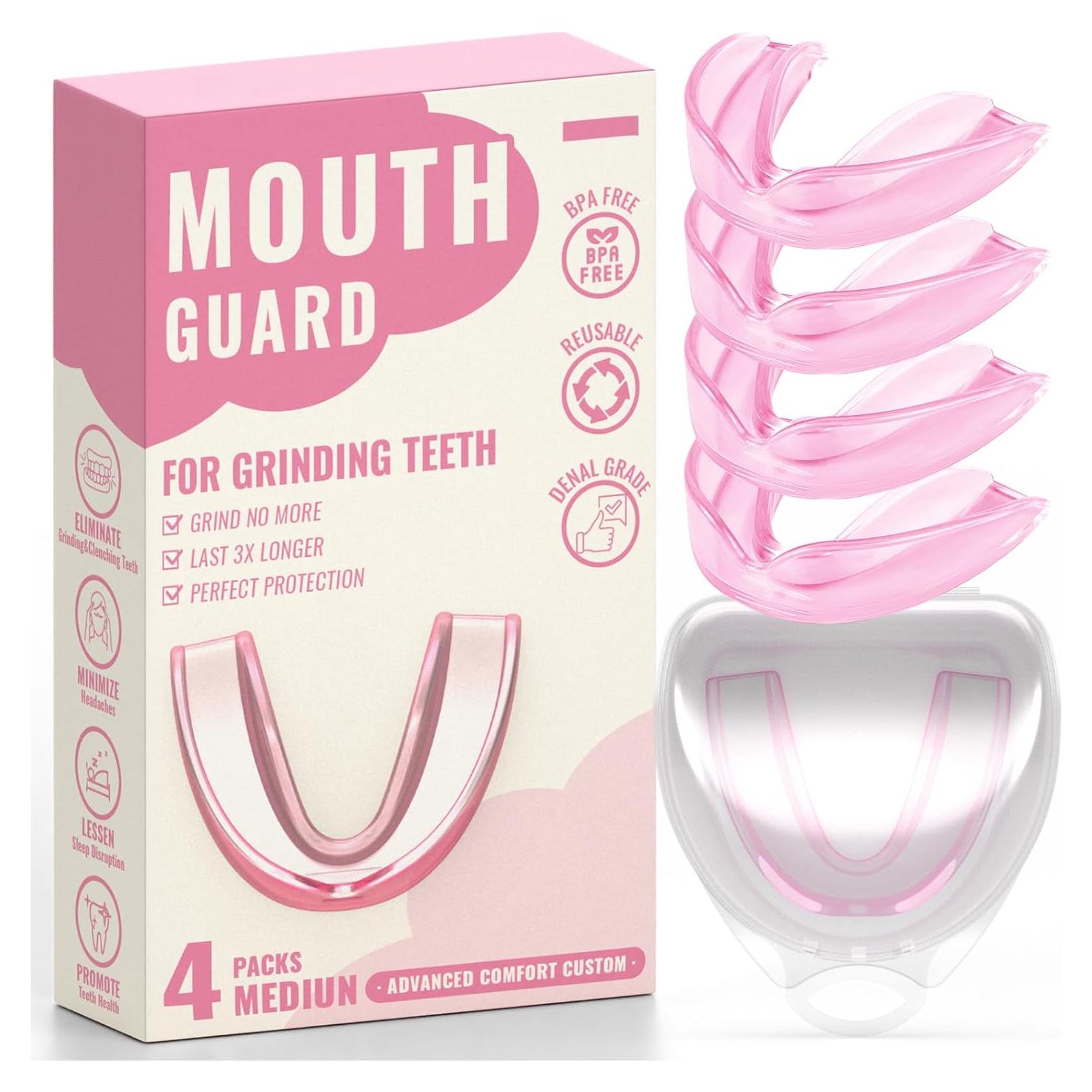 Paquete de 4 Protectores Bucales Medianos Natrlteeth Rosados