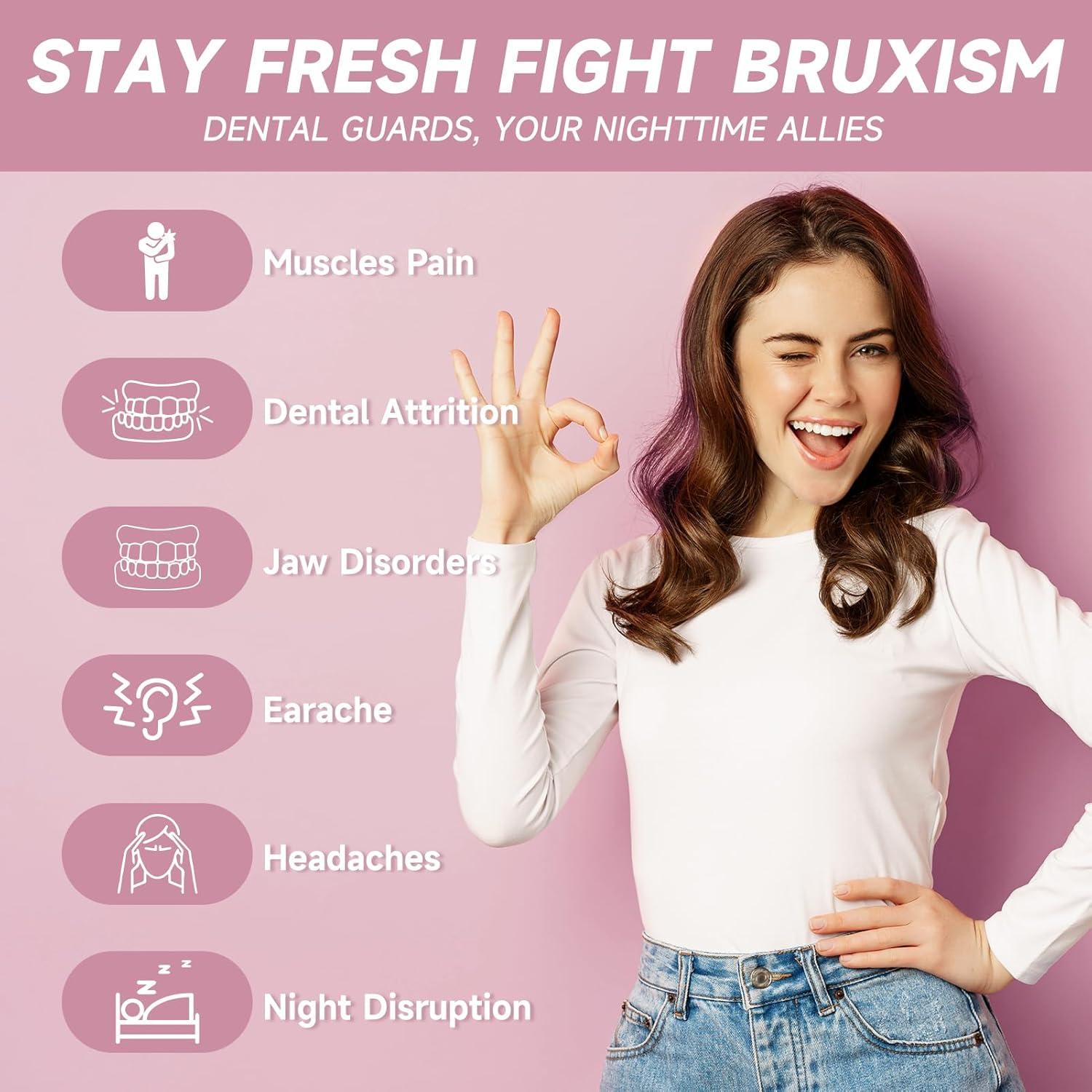 Paquete de 4 Protectores Bucales Medianos Natrlteeth Rosados