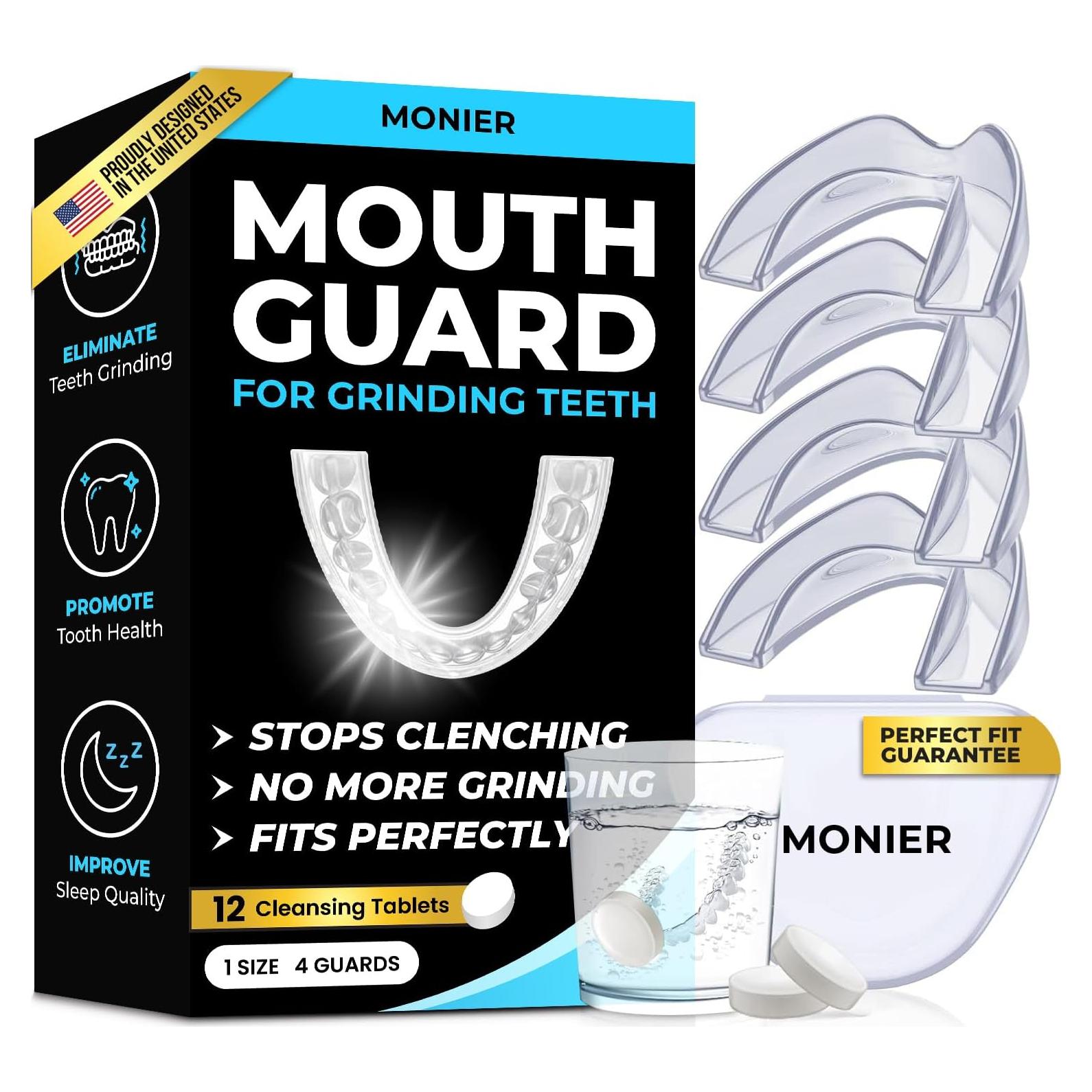 Protector Bucal Nocturno MONIER para Rechinar Dientes - 4 Unidades