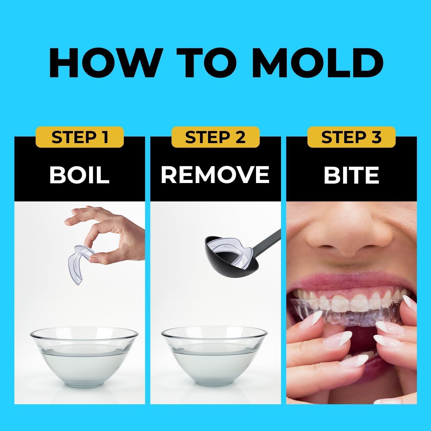 Protector Bucal Nocturno MONIER para Rechinar Dientes - 4 Unidades