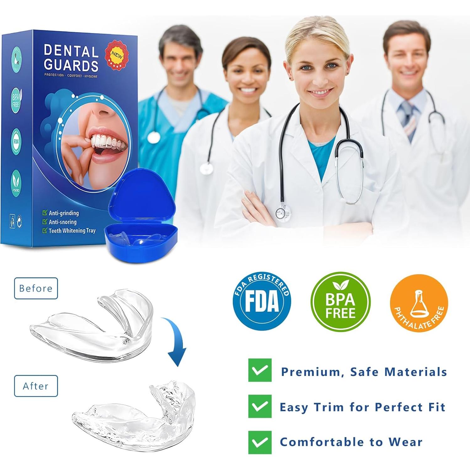 Protector Bucal Nocturno Vixino Reutilizable 4 Piezas